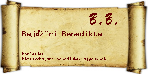 Bajári Benedikta névjegykártya
